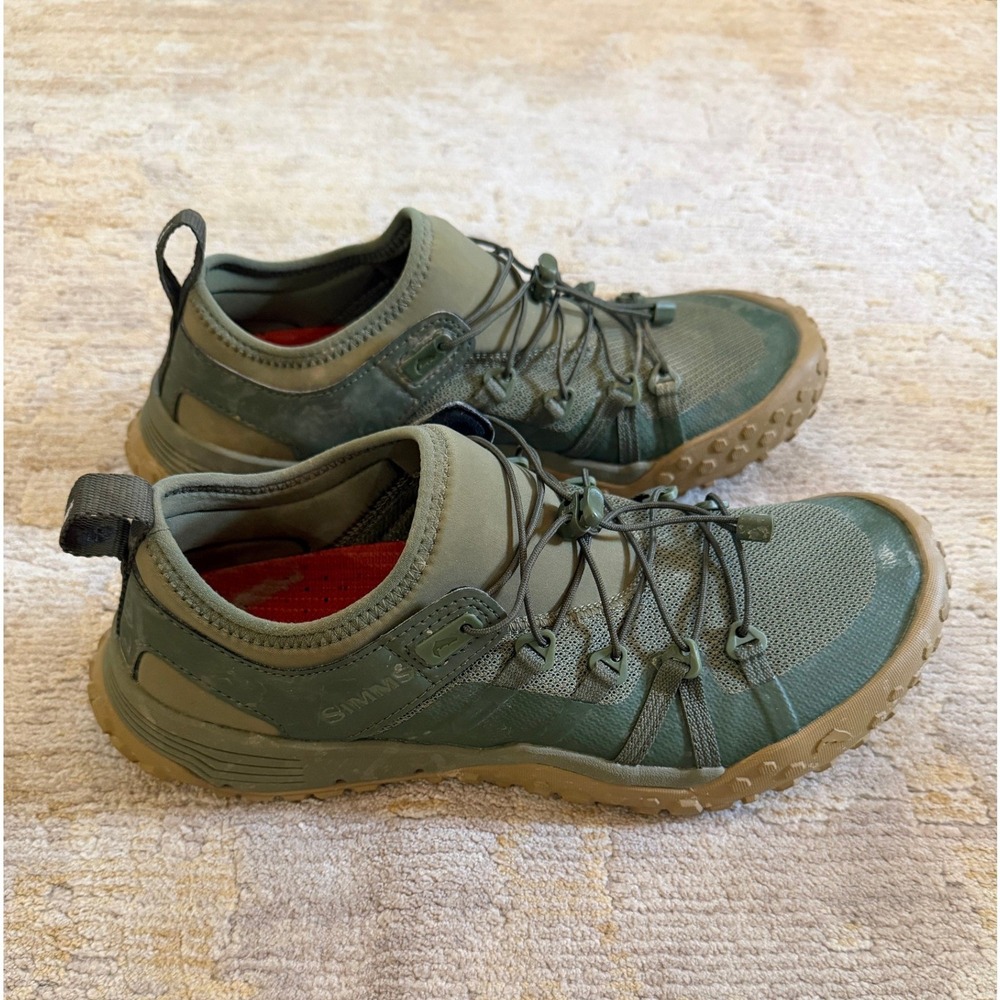 Simms Pursuit Wading Shoes Mens 10 Green Fishing Boating Vibram Water Sneaker